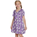 Purple Ghost Kids  Short Sleeve Tiered Mini Dress View2