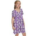 Purple Ghost Kids  Short Sleeve Tiered Mini Dress View3