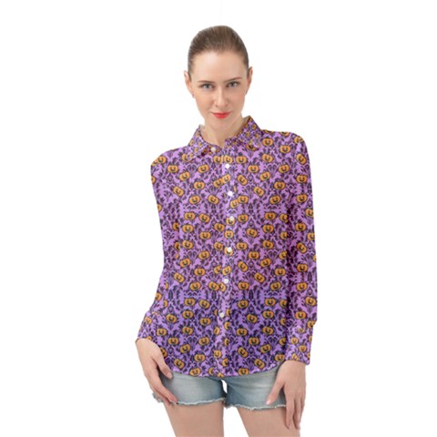 Purple Jack Long Sleeve Chiffon Shirt by NerdySparkleGoth