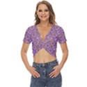 Purple Jack Twist Front Crop Top View1