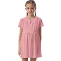 Pink plain Kids  Asymmetric Collar Dress View1