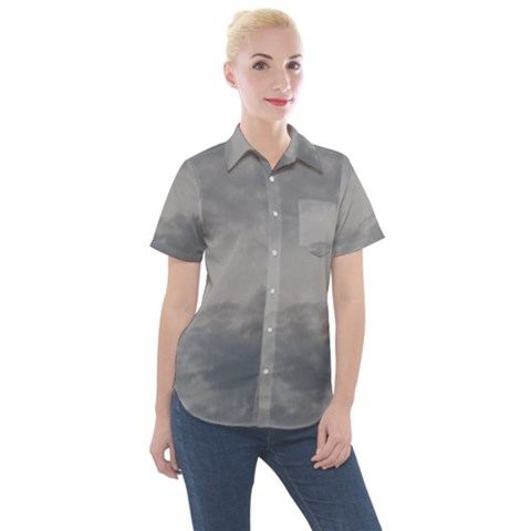 Storm Clouds Collection Women s Short Sleeve Pocket Shirt by HoneySuckleDesign