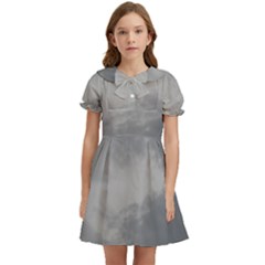 Storm Clouds Collection Kids  Bow Tie Puff Sleeve Dress