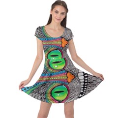 Alice In Wonderland Cat Cap Sleeve Dress