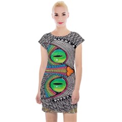 Alice In Wonderland Cat Cap Sleeve Bodycon Dress by artworkshop