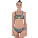 Alice In Wonderland Cat Criss Cross Bikini Set View1