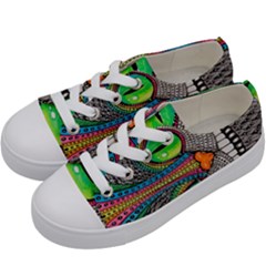 Alice In Wonderland Cat Kids  Low Top Canvas Sneakers by artworkshop