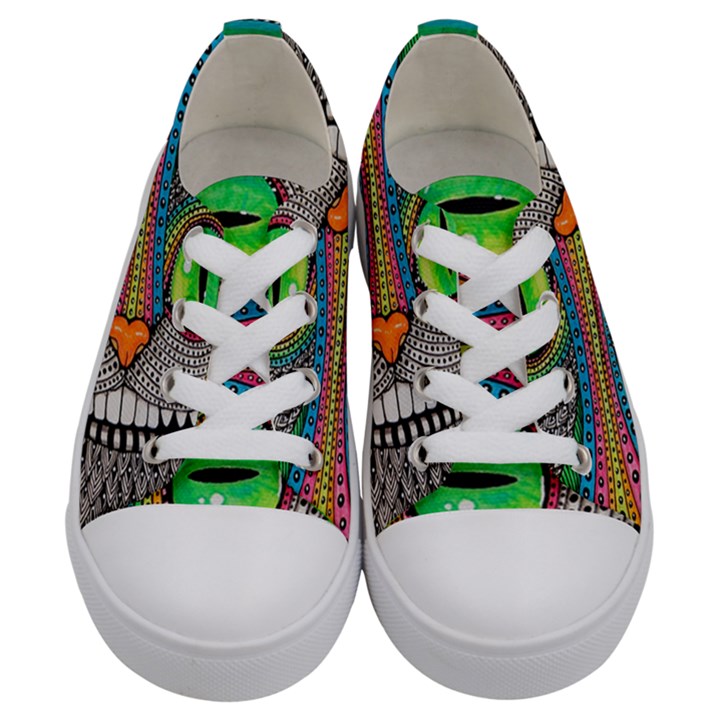 Alice In Wonderland Cat Kids  Low Top Canvas Sneakers