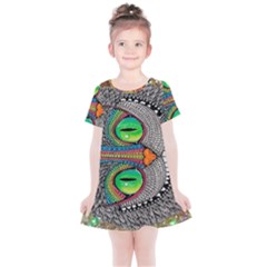 Alice In Wonderland Cat Kids  Simple Cotton Dress by artworkshop