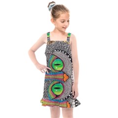 Alice In Wonderland Cat Kids  Overall Dress by artworkshop