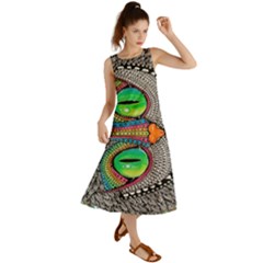 Alice In Wonderland Cat Summer Maxi Dress by artworkshop