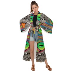 Alice In Wonderland Cat Maxi Kimono