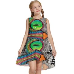 Alice In Wonderland Cat Kids  Frill Swing Dress by artworkshop