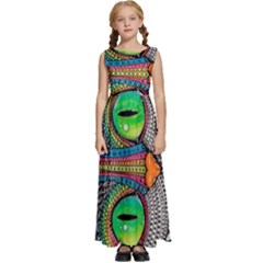 Alice In Wonderland Cat Kids  Satin Sleeveless Maxi Dress