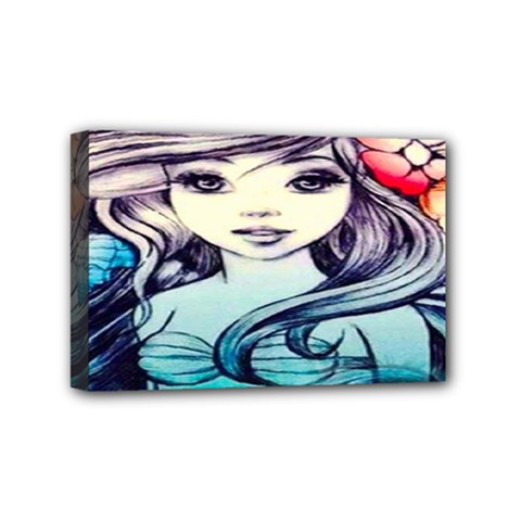 Beautifull Ariel Little Mermaid  Painting Mini Canvas 6  X 4  (stretched) by artworkshop