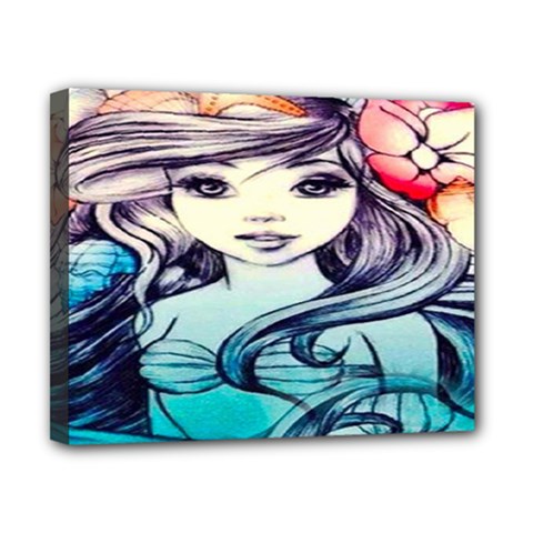 Beautifull Ariel Little Mermaid  Painting Canvas 10  X 8  (stretched) by artworkshop