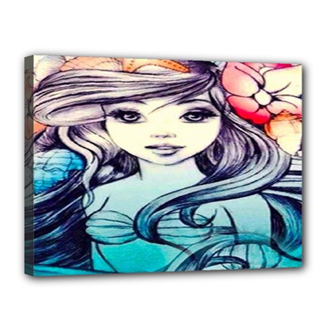 Beautifull Ariel Little Mermaid  Painting Canvas 16  X 12  (stretched) by artworkshop