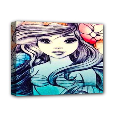 Beautifull Ariel Little Mermaid  Painting Deluxe Canvas 14  X 11  (stretched) by artworkshop