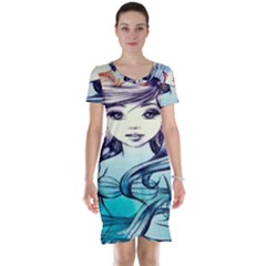 Beautifull Ariel Little Mermaid  Painting Short Sleeve Nightdress by artworkshop