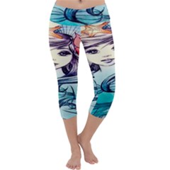 Beautifull Ariel Little Mermaid  Painting Capri Yoga Leggings