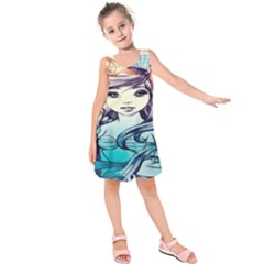 Beautifull Ariel Little Mermaid  Painting Kids  Sleeveless Dress by artworkshop