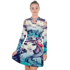 Beautifull Ariel Little Mermaid  Painting Long Sleeve Panel Dress by artworkshop