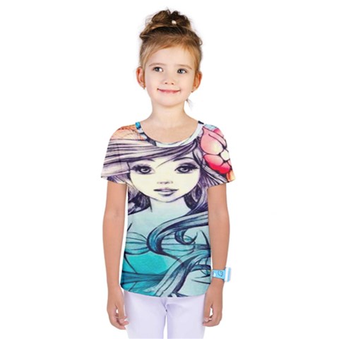 Beautifull Ariel Little Mermaid  Painting Kids  One Piece Tee by artworkshop