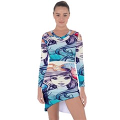 Beautifull Ariel Little Mermaid  Painting Asymmetric Cut-out Shift Dress by artworkshop