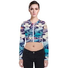 Beautifull Ariel Little Mermaid  Painting Long Sleeve Zip Up Bomber Jacket by artworkshop