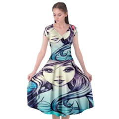 Beautifull Ariel Little Mermaid  Painting Cap Sleeve Wrap Front Dress by artworkshop