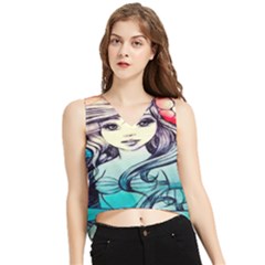 Beautifull Ariel Little Mermaid  Painting V-neck Cropped Tank Top by artworkshop