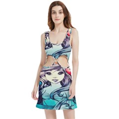 Beautifull Ariel Little Mermaid  Painting Velvet Cutout Dress by artworkshop