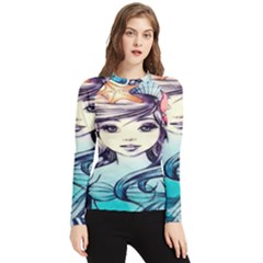 Beautifull Ariel Little Mermaid  Painting Women s Long Sleeve Rash Guard by artworkshop