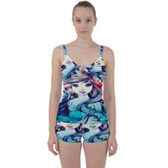 Beautifull Ariel Little Mermaid  Painting Tie Front Two Piece Tankini by artworkshop