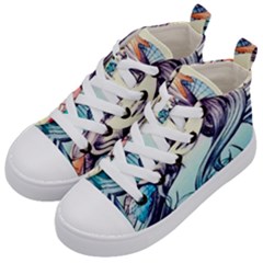 Beautifull Ariel Little Mermaid  Painting Kids  Mid-top Canvas Sneakers