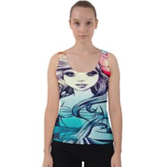 Beautifull Ariel Little Mermaid  Painting Velvet Tank Top