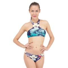 Beautifull Ariel Little Mermaid  Painting High Neck Bikini Set by artworkshop