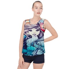 Beautifull Ariel Little Mermaid  Painting Bubble Hem Chiffon Tank Top by artworkshop