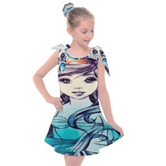 Beautifull Ariel Little Mermaid  Painting Kids  Tie Up Tunic Dress by artworkshop