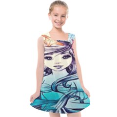 Beautifull Ariel Little Mermaid  Painting Kids  Cross Back Dress by artworkshop