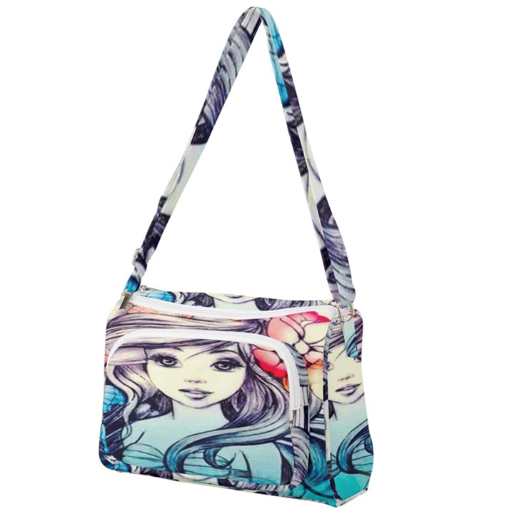 Beautifull Ariel Little Mermaid  Painting Front Pocket Crossbody Bag