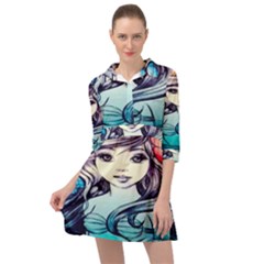 Beautifull Ariel Little Mermaid  Painting Mini Skater Shirt Dress by artworkshop