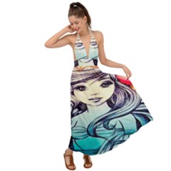 Beautifull Ariel Little Mermaid  Painting Backless Maxi Beach Dress by artworkshop