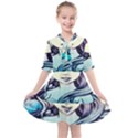 Beautifull Ariel Little Mermaid  Painting Kids  All Frills Chiffon Dress View1