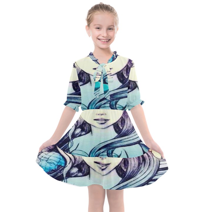 Beautifull Ariel Little Mermaid  Painting Kids  All Frills Chiffon Dress