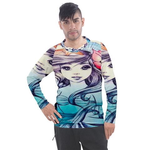 Beautifull Ariel Little Mermaid  Painting Men s Pique Long Sleeve Tee by artworkshop