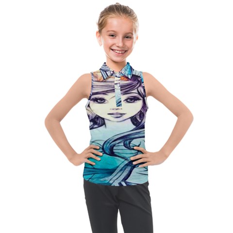 Beautifull Ariel Little Mermaid  Painting Kids  Sleeveless Polo Tee by artworkshop