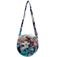 Beautifull Ariel Little Mermaid  Painting Crossbody Circle Bag by artworkshop