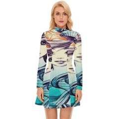 Beautifull Ariel Little Mermaid  Painting Long Sleeve Velour Longline Dress by artworkshop