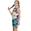 Beautifull Ariel Little Mermaid  Painting Kids  Halter Collar Waist Tie Chiffon Dress View2